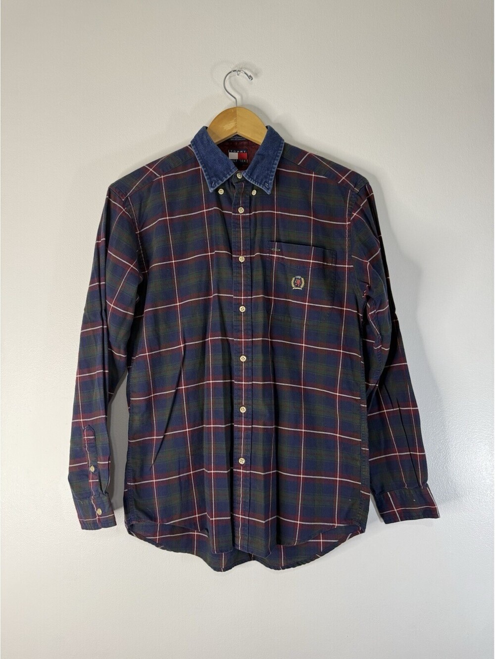 Vintinge Plaid Tommy Hilfiger Long Sleeve Button Down Shirt Men's Size Large
